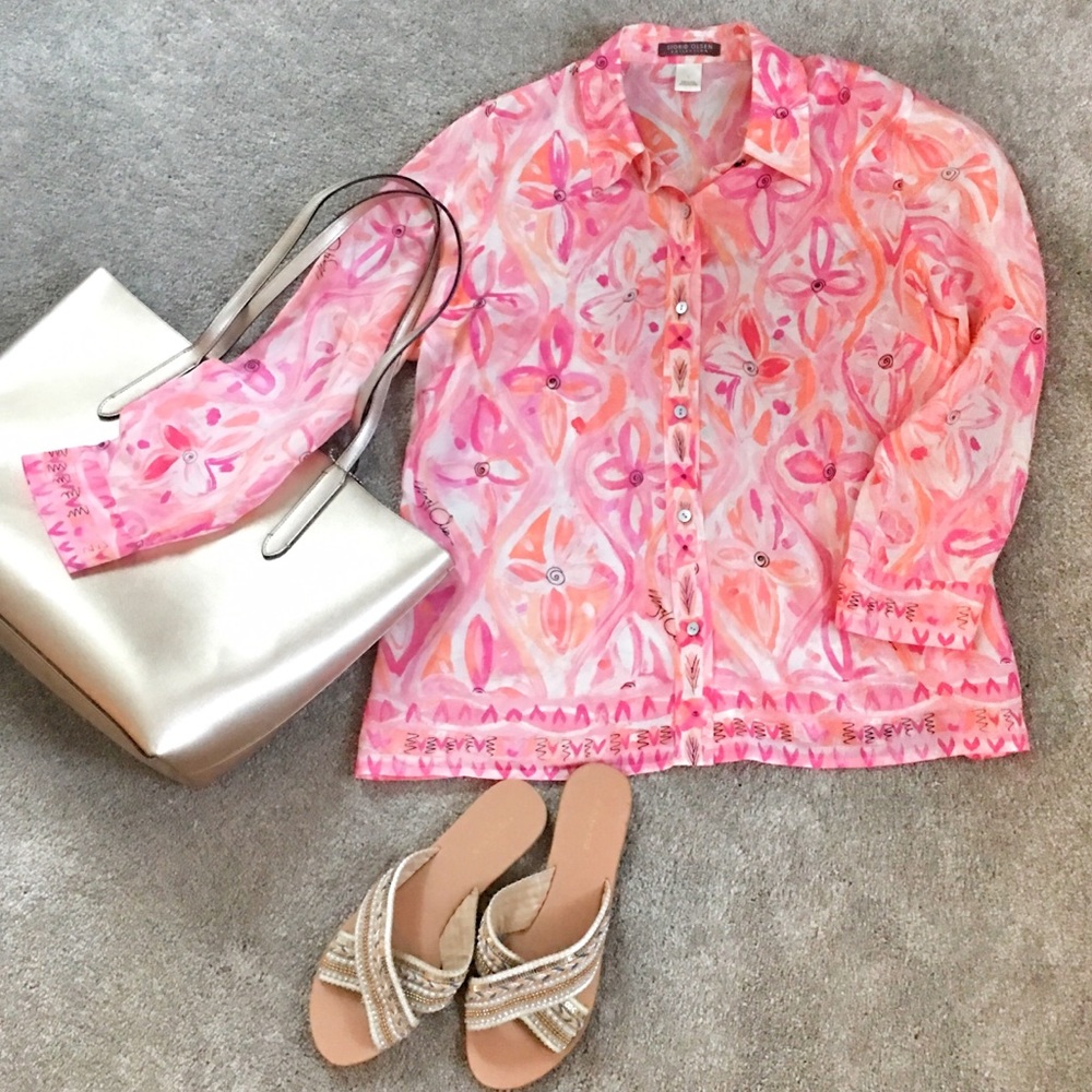 EUC BEAUTIFUL SIGRID OLSEN COLLECTION BLOUSE TOP
